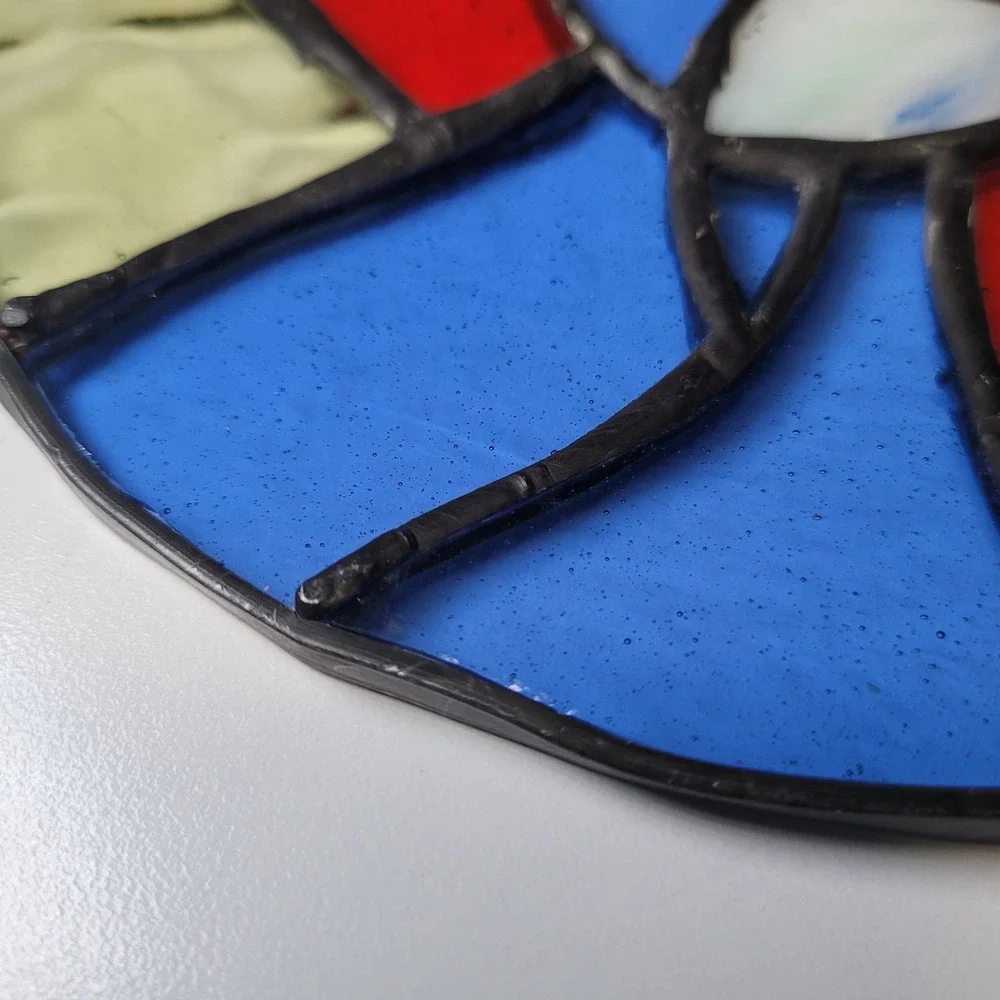 Round Stained Glass‎ Nativity Scene Wall Hanging Decor Sun Catcher Religious Art